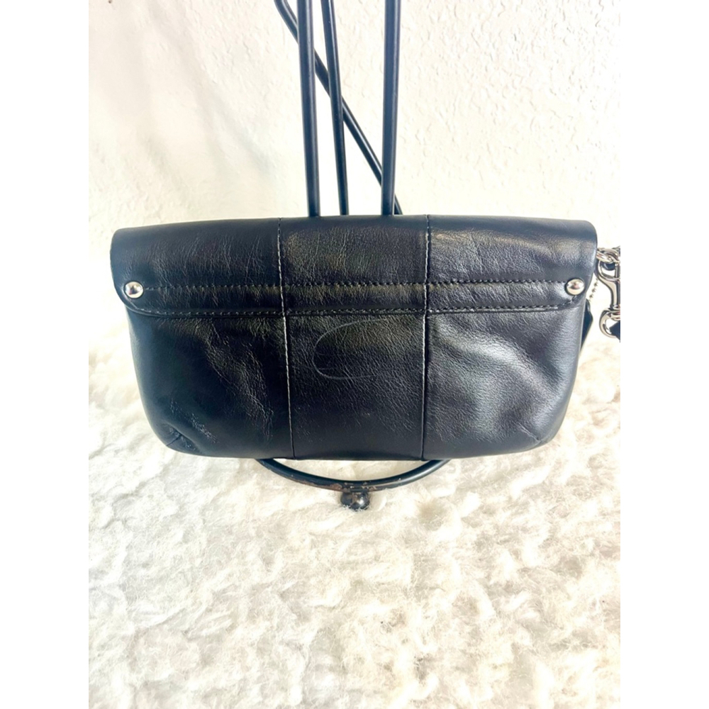 Coach Kristin Black Leather Buckle Flap Closure Clutch Wristlet Wallet - Picture 5 of 9